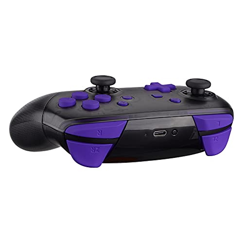 eXtremeRate Purple Repair ABXY D-pad ZR ZL L R Keys for Nintendo Switch Pro Controller, Glossy DIY Replacement Full Set Buttons with Tools for Nintendo Switch Pro - Controller NOT Included - color: Purple