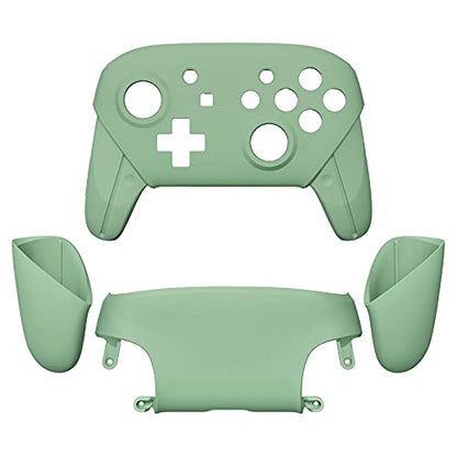 eXtremeRate Matcha Green Faceplate Backplate Handles for Nintendo Switch Pro, DIY Replacement Hand Grip Housing Shell Cover for Nintendo Switch Pro Controller - Controller NOT Included - color: Matcha Green