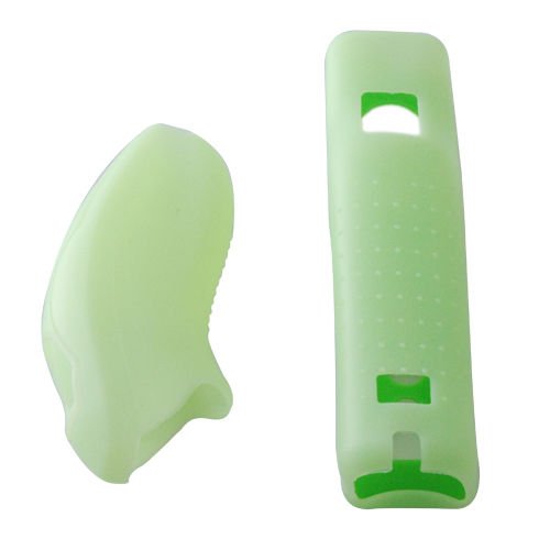 Soft Silicone Cover Case Skin Pouch for Wii Remote Nunchuk Controller Left and Right Joystick Silicone Case Soft Skin Cover (Green) - color: Green