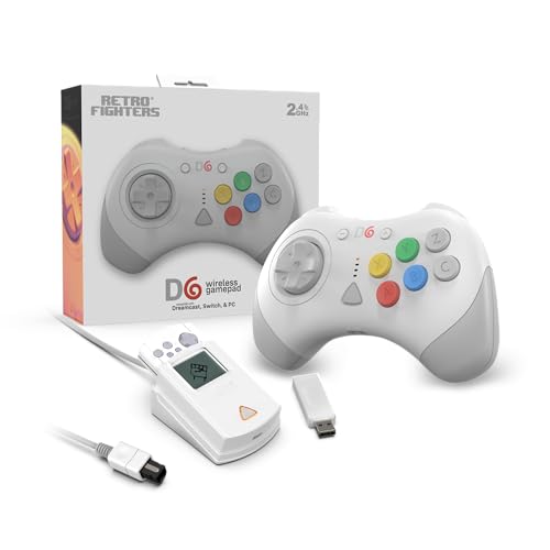 Retro Fighters D6 Dreamcast Wireless Controller for Switch/PC/Dreamcast, White - color: White