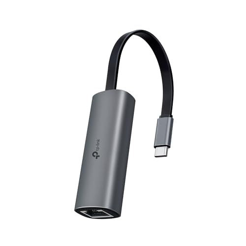 TP-Link USB C to Ethernet Adapter, 2.5 G Plug & Play Network Adapter | Type-C to RJ45 | Aluminum Alloy Case | Thunderbolt 4/3 Compatible for MacBook Pro/Air, iPad, iPhone 16 Pro/Max and More (UE302C) - style: Plug & Play | Type-C to 2.5 Gigabit Ethernet N