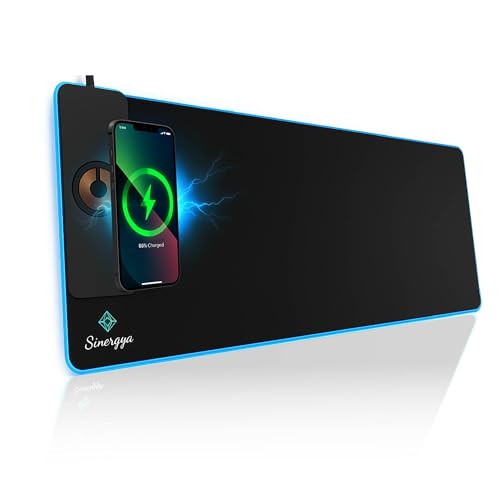 Wireless Charging RGB Gaming Mouse Pad 15W, LED Mouse Pad 35.43x15.75x0.16 in, Light Modes Extra Large Mousepad Non-Slip Rubber Base Computer Keyboard Mat for Gaming, MacBook, PC, Laptop, Desk