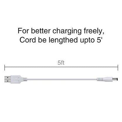 Wii Remote Battery Charger(Free USB Wall Charger+Lengthened Cord) Dual Charging Station Dock with Two Rechargeable Capacity Increased Batteries for Wii U Game Remote Controller (White)