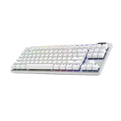 Logitech G PRO X TKL Lightspeed Wireless Gaming Keyboard (Tactile) - White | Lightspeed wireless, Ultra-Portable Tenkeyless Design, LIGHTSYNC RGB, PBT keycaps, Tactile Switches - color: White, size: TKL - Wireless, style: Tactile