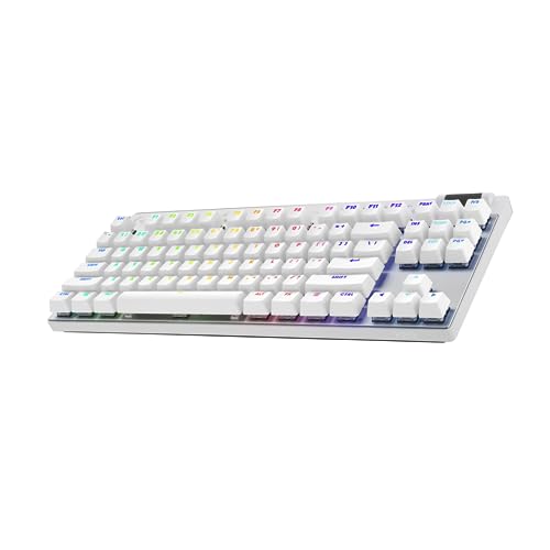 Logitech G PRO X TKL Lightspeed Wireless Gaming Keyboard (Tactile) - White | Lightspeed wireless, Ultra-Portable Tenkeyless Design, LIGHTSYNC RGB, PBT keycaps, Tactile Switches - color: White, size: TKL - Wireless, style: Tactile