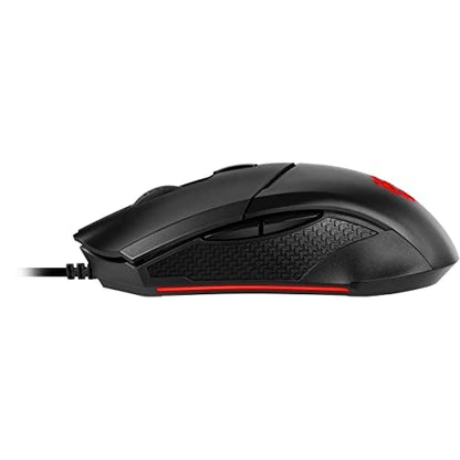 msi Clutch GM08 Gaming Mouse, 4200 DPI, Optical Sensor, 3 Adjustable Weights, Red LED Lighting, Symmetrical Design - style: Clutch GM08