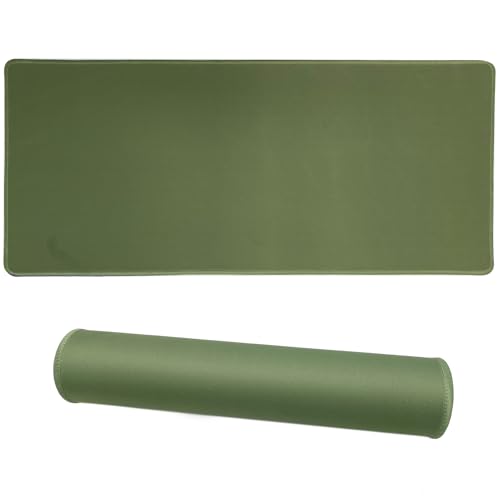 Large Gaming Mouse Pad, Non-Slip Rubber Base, [27.5x11.8IN] Computer Desk Mat for PC, Mac, Laptop - Stitched Edges and Smooth Surface for Office, Home, Work-70x30 OlivegreenJ - color: 70x30 OlivegreenJ