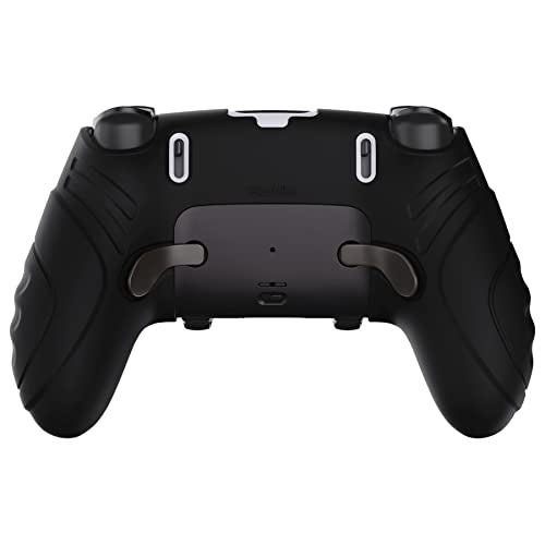 PlayVital Guardian Edition Anti-Slip Ergonomic Silicone Cover Case for ps5 Edge Controller, Soft Rubber Protector Skin for ps5 Edge Wireless Controller with Thumb Grip Caps - Black - color: Black