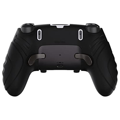 PlayVital Guardian Edition Anti-Slip Ergonomic Silicone Cover Case for ps5 Edge Controller, Soft Rubber Protector Skin for ps5 Edge Wireless Controller with Thumb Grip Caps - Black - color: Black