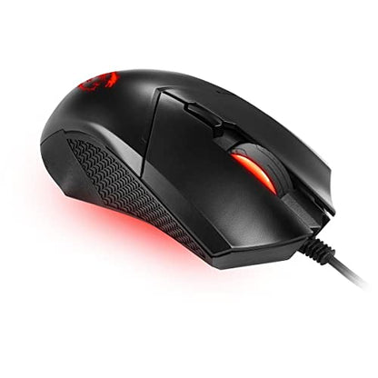 msi Clutch GM08 Gaming Mouse, 4200 DPI, Optical Sensor, 3 Adjustable Weights, Red LED Lighting, Symmetrical Design - style: Clutch GM08