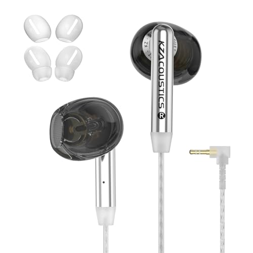 KZ Duet HiFi Wired Earbuds, Dual Driver in Ear Earphone with 3.5mm Jack | Noise Isolating Fit, HD Stereo Earphone Convenient for Travel (Black, Nomic) - color: Nomic, style: Black