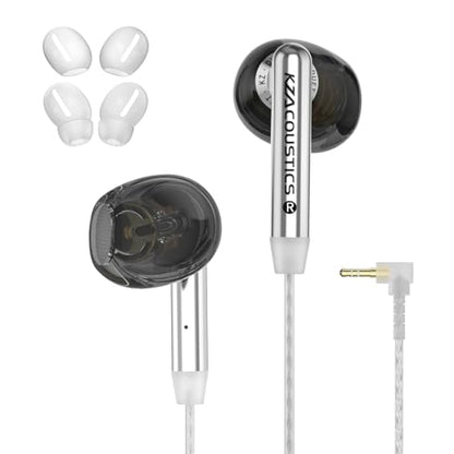 KZ Duet HiFi Wired Earbuds, Dual Driver in Ear Earphone with 3.5mm Jack | Noise Isolating Fit, HD Stereo Earphone Convenient for Travel (Black, Nomic) - color: Nomic, style: Black