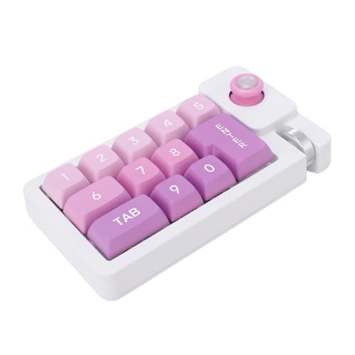Fabater Mechanical Number Pad, Wired USB Numeric Keypad with 12 RGB LED Backlight and Joystick Roller, 12 Keys Macro Keyboard for Laptop PC Gaming, Numpad for Laptop Computer (Purple) - color: Purple