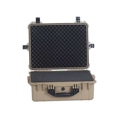 MEIJIA All Weather IP67 Waterproof Hard Camera Case,Hard Protective Case,Hard Case with Customizable Foam,Fit Use of Drones,Camera,Equipments,Pistols(Desert Tan,20.62 x16.85x8.11inches) - color: Desert Tan, size: 20.62 x16.85x8.11inches