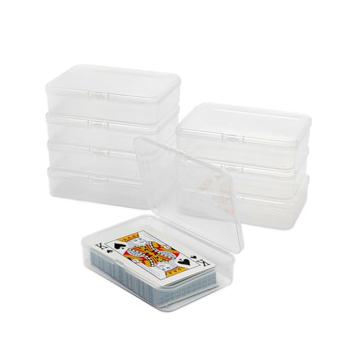 8 Pack Playing Card Deck Box, Plastic Card Case Holder for Gaming Card Storage (NO Cards) - style: 8Pack