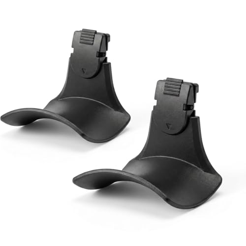Fabric Wall Headphone Stand for Office, Cubicle Headphone Holder for Work Decor, Space-Saving Hanger Cubicle Accessories for Women Men Desk Organizer, Black (2 Pack)