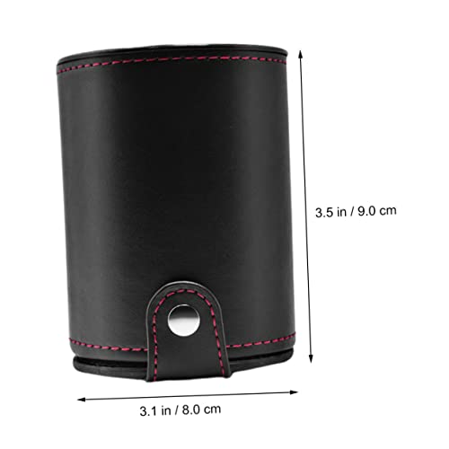 BESPORTBLE 1Set Portable PU Leather Dice Cup with Storage Compartment Includes Balanced Dice for Family Gatherings Bars and Tabletop Games