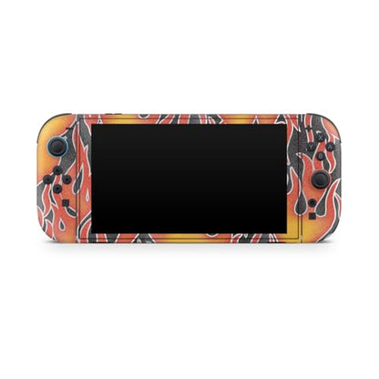 Glossy Glitter Gaming Skin Compatible with Nintendo Switch 2 Console Only - Hot Flames - Premium 3M Vinyl Protective Wrap Decal Cover - Easy to Apply | Crafted in The USA by MightySkins - color: Hot Flames, size: Switch 2 Console Skin Only, style: Glossy