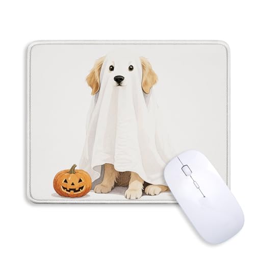 Gothic Golden Retriever Halloween Mouse Pad for Desk 9.5x7.9 Inch - color: Ghost Dog