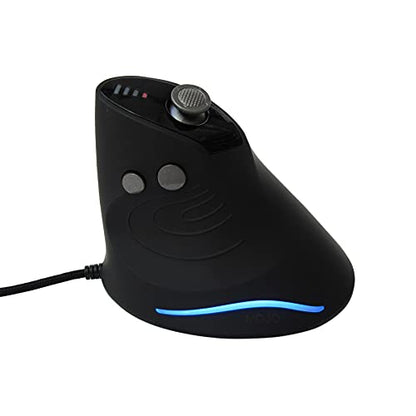 MOJO Silent Vertical Gaming Mouse - Ergonomic Mouse for PC Gaming w/ 4 Directional Joystick Buttons, Adjustable DPI (1000-10000), Custom Software, Macros, and More - style: Wired Vertical