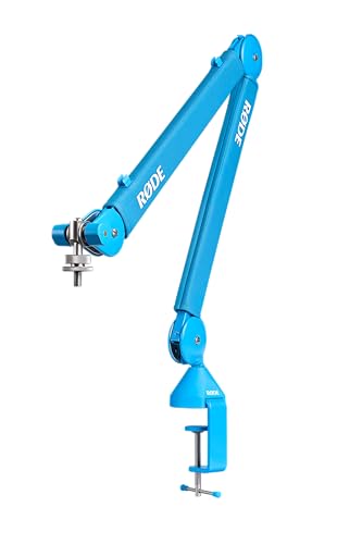 RØDE PSA1+ Professional Studio Arm with Spring Damping and Cable Management (Blue) | Parallelogram Spring Design, Fully Damped, Supports 94g-1.2kg Mics, Integrated Xlr and USB Management, 360 Degree Rotation - color: Blue, style: PSA1+