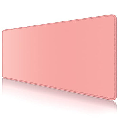 Dapesuom Large Mouse Pad, Extended Gaming Mouse Mat with Stitched Edges, Full Size Desk Mats with Non-Slip Base, Computer Big Desktop Keyboard Pad for Gamer, Laptop, Office, 23.6 x 11.8 in, Rose Pink - color: Rose Pink, size: 23.6L x 11.8W inches