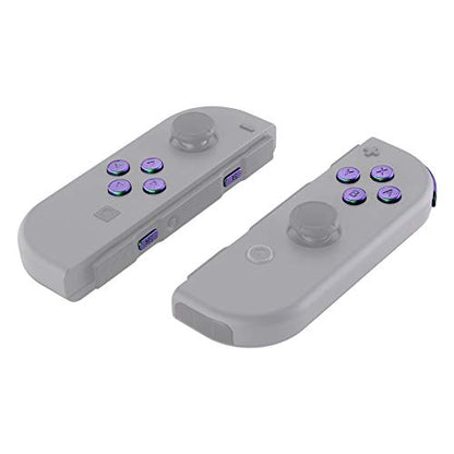 eXtremeRate Green Purple Chameleon Glossy Replacement ABXY Direction Keys SR SL L R ZR ZL Trigger Buttons and Springs, Full Set Buttons with Tools for Nintendo Switch Joycon & Switch OLED Joy con - color: Chameleon Green Purple