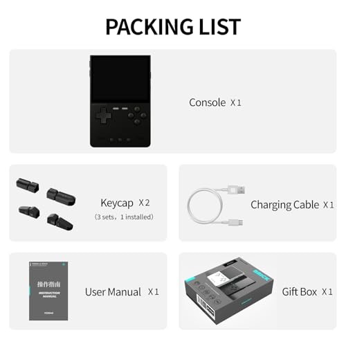 TRIMUI Brick Hammer Retro Handheld Game Console – Metal CNC Aluminum Alloy Body, 3.2" IPS Screen, 8GB Storage, Expandable to 1TB, Built-in 3000mAh Battery - style: Black-64G