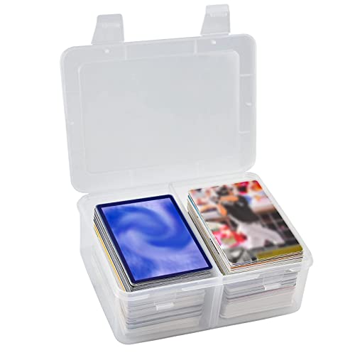 FULLCASE Card Case Holder Compatible with Baseball Football Sports Game, Trading Cards Storage Also for PM TCG/for MTG/for C.A.H/for Topps Display Collector Organizer(Box Only) - color: Clear