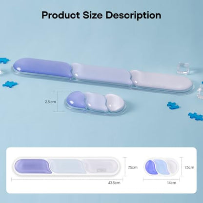 EPOMAKER CloudGel Wrist Rest for Keyboard and Mouse, 2 Pieces | Silicone Wrist Support, Anti-Slip Rubber Bottom, Ergonomic Design, Suitable for Office/Computer/Laptop/Gaming (Blue) - color: Blue