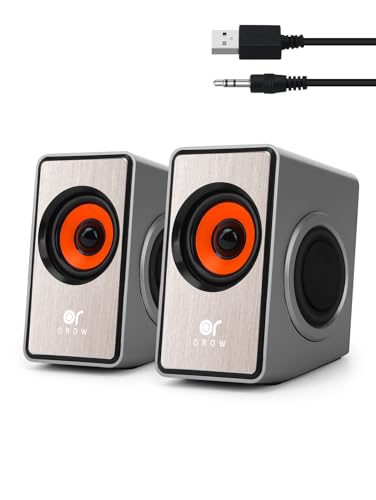 OR O R O W OROW Computer Speakers,12W Mini Desktop Speaker with Volume Control, 3.5mm AUX Speaker, USB Powered Laptop Speakers,Great for PC/Monitor/mac/iMac/Projector(S206)