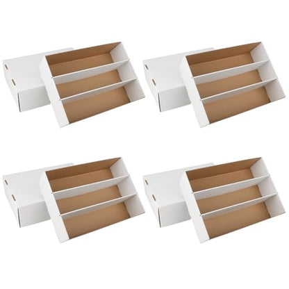 4 Pack Trading Card Storage Box, 2340 Count Card Storage Box White Sports Cards Storage Box Card Organizer Box Trading Card Box for Storing Protecting and Organizing Soccer Basketball Game Cards - style: 4 Set-1