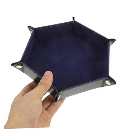 Toddmomy Foldable Dice Storage Box Creative Pu Dice Tray Elegant Design for Organizing Sundries Jewelry and Mobile Phones for Tabletop Games