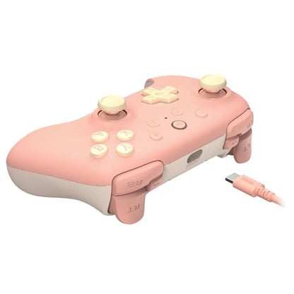 8BitDo Ultimate 2C Wired Controller for Windows PC and Android, with 1000Hz Polling Rate, Hall Effect Joysticks and Hall Triggers, and Remappable L4/R4 Bumpers (Peach) - color: Peach