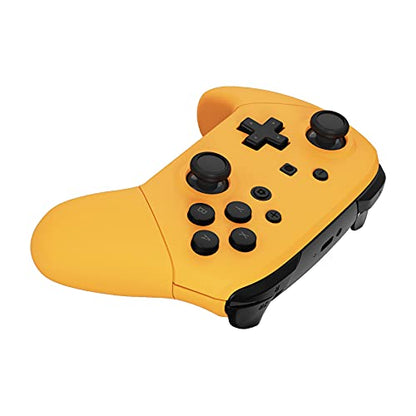 eXtremeRate Caution Yellow Faceplate Backplate Handles for Nintendo Switch Pro Controller, Soft Touch DIY Replacement Grip Housing Shell Cover for Nintendo Switch Pro - Controller NOT Included - color: Caution Yellow