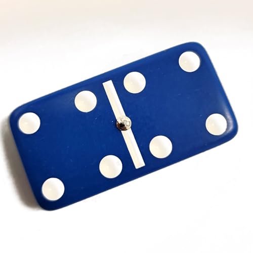 Marion Domino Double Six Blue Jumbo Tournament Professional Size with Spinners in Dovetail Sheesham Wood Box. - color: Blue