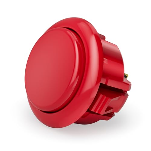 QANBA D-lite Arcade Button Original Buttons Snap-In Joystick Arcade Buttons for DIY arcade machines 30mm Push button switch(Boxed）(30mm Red（DL06) 24 Pcs) - size: 30mm Red（DL06) 24 Pcs