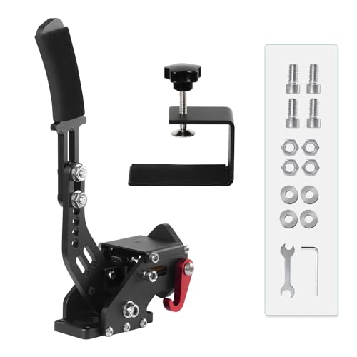 SIMSONN Sim Racing Handbrake 16 Bit PC USB Simulator Handbrake for Racing Games (Black + Clamp) - color: Black + Clamp