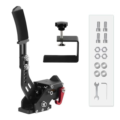 SIMSONN Sim Racing Handbrake 16 Bit PC USB Simulator Handbrake for Racing Games (Black + Clamp) - color: Black + Clamp