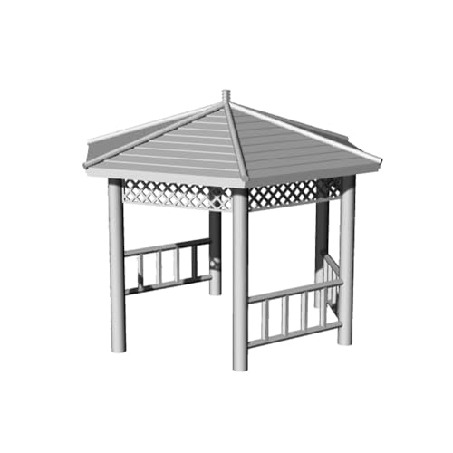 Yao's Studio LYT144327 1/144 Miniature Factory Building Military Car Railroad Track Accessory Props Diorama Scenery Gazebo Hexagonal Pavilion Chinese Style Building