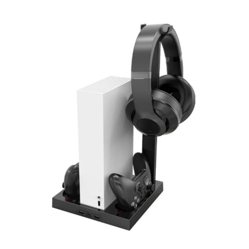 Multifunction Vertical Stand Double Controller Charger Dock Base Built-in Two Cooling Fan for XSS Game Console