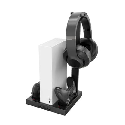 Multifunction Vertical Stand Double Controller Charger Dock Base Built-in Two Cooling Fan for XSS Game Console