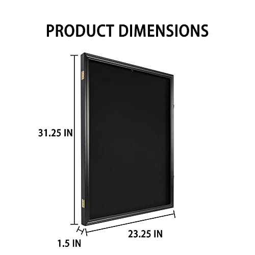 Pro Collector's Jersey Display Case Frame Shadow Box with 98% UV Protection for Baseball Basketball Football Soccer Hockey Sport Memorabilia T-Shirt and Uniform (Black Finish)