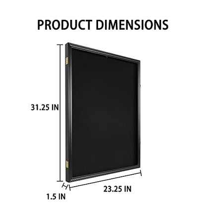 Pro Collector's Jersey Display Case Frame Shadow Box with 98% UV Protection for Baseball Basketball Football Soccer Hockey Sport Memorabilia T-Shirt and Uniform (Black Finish)