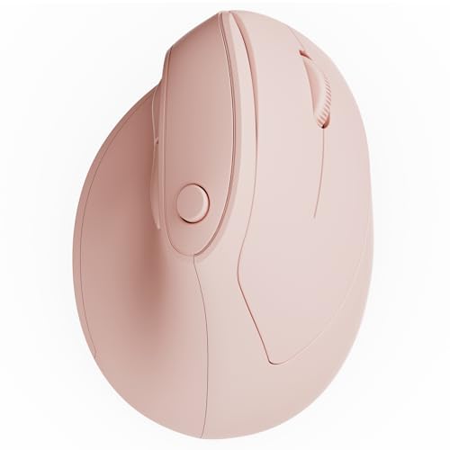 Ergonomic Mouse, USB+Bluetooth Dual Connection, Wireless Vertical Mouse for Reducing Wrist Pain, 1000/1600/2400 DPI, Ergo Mouse with Quiet Click for Windows Mac OS PC Computer Laptop, Pink - color: Pink