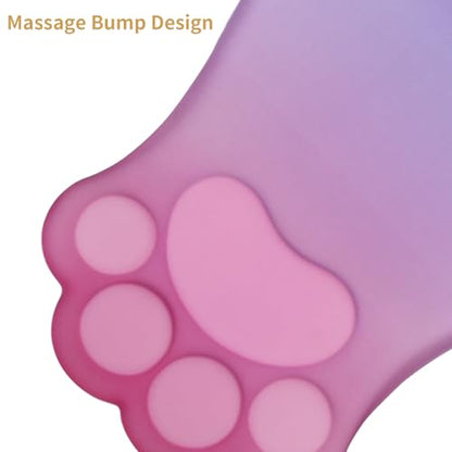 L-SPOUTTO Ergonomic Mouse Pad with Wrist Rest,Pink Mouse Pad Wrist Support | Cute Cat Paw Comfortable Massage Design,Computer Pain Relief Mousepad with Non-Slip Base for Desk Laptop Gaming,Pink&Purple - color: Pink & Purple