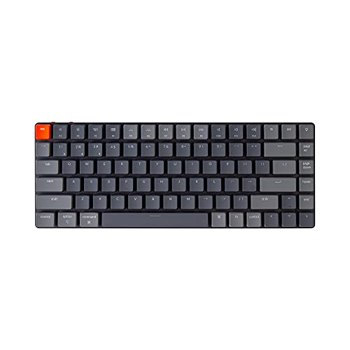 Keychron K3 75% Layout 84-Key Ultra-Slim Hot-Swappable Wireless Bluetooth Mechanical Keyboard with Low-Profile Keychron Optical Red Switch/White LED Backlight/USB Wired for Mac Windows-Version 2 - color: Low-profile Keychron optical red switch