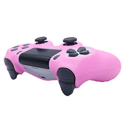 Ralan Silicone Controller Skin Protector for PS4 - Pro Thumb Grip x6, Skull Cap Grip x2 (Camouflage Pink+White Pink) - color: Pink
