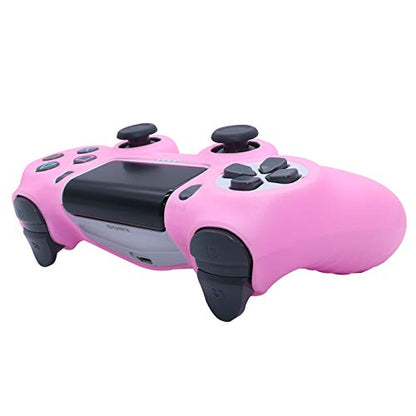 Ralan Silicone Controller Skin Protector for PS4 - Pro Thumb Grip x6, Skull Cap Grip x2 (Camouflage Pink+White Pink) - color: Pink
