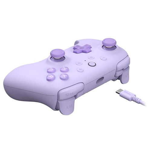 8Bitdo Ultimate 2C Hall Effect Joysticks and Hall Triggers Wired Controller for Windows PC and Android, with Remappable L4/R4 Bumpers, Turbo function & Rumble vibration (Purple) - color: Purple, size: Ultimate 2C